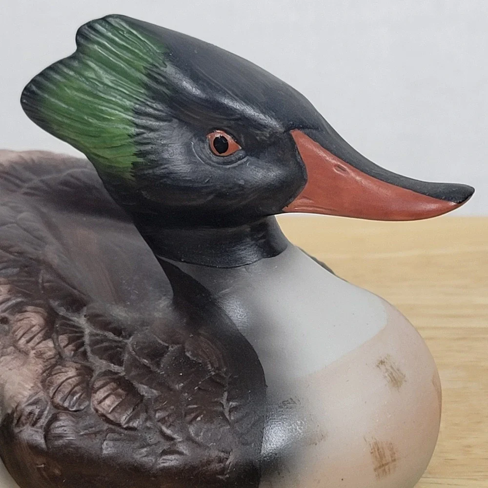 Vintage Sigma the Tastesetter Ceramic Merganser Duck Decoy Figurine Rustic Cabin